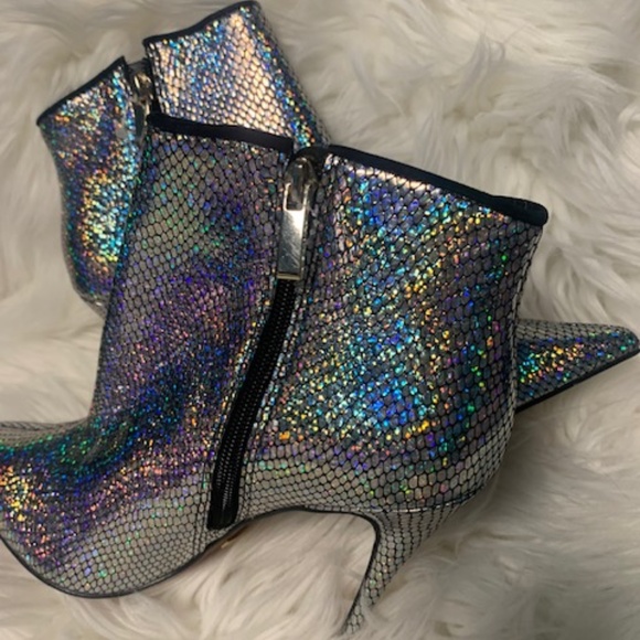 Opalescent leather booties - Picture 3 of 3